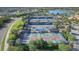 Aerial view of tennis and pickleball courts at 6912 Gosport Cv, Lakewood Ranch, FL 34202