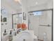 Elegant bathroom with a large mirror, walk-in shower, and modern fixtures at 17745 Lucaya Dr, Lakewood Ranch, FL 34202
