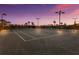 The community tennis courts are lit for night play at 5510 Panella Ct, Palmetto, FL 34221