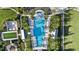 Aerial view of community pool and surrounding area at 1119 Waterline Ct, Sarasota, FL 34240