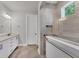Modern bathroom with walk-in shower and double vanity at 2563 Prospect St, Sarasota, FL 34239