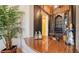 Elegant wet bar with granite countertop and wine storage at 5309 Hidden Harbor Rd, Sarasota, FL 34242