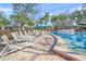 Relaxing pool area with lounge chairs and umbrellas at 1358 Moonmist Dr # B4, Sarasota, FL 34242