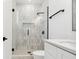 Modern bathroom with a frameless glass shower at 2318 Bay St, Sarasota, FL 34237