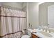 Simple bathroom with shower/tub combo and seashell decor at 5130 Tidewater Preserve Blvd, Bradenton, FL 34208