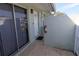 Front entry with sliding glass doors and patio at 4105 33Rd Avenue W Dr # 4105, Bradenton, FL 34205