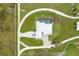 Bird's eye view of house, pool, and a large grassy yard with long driveway at 3630 Verna Rd, Myakka City, FL 34251