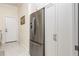Stainless steel built-in refrigerator in kitchen at 3630 Verna Rd, Myakka City, FL 34251