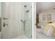 Large walk-in shower with glass enclosure and pebble floor at 3630 Verna Rd, Myakka City, FL 34251