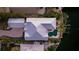 Bird's-eye view of house, pool, and driveway at 1243 Starboard Ln, Sarasota, FL 34242