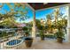 Covered patio overlooking the pool and canal at 1243 Starboard Ln, Sarasota, FL 34242