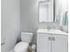 Small bathroom with single sink and toilet at 1243 Starboard Ln, Sarasota, FL 34242