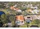 Aerial view of house with pool and fenced backyard at 5296 White Sand Ne Cir, St Petersburg, FL 33703