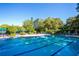 Inviting community pool with lounge chairs and umbrellas at 1717 Pelican Cove Rd # 334, Sarasota, FL 34231