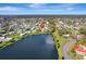 Property location shown in an aerial view, near a lake at 449 Botticelli Dr # 449, Nokomis, FL 34275