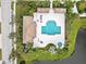 Community pool and recreation area from above at 5450 Fairfield Blvd, Bradenton, FL 34203