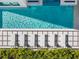 Aerial view of the luxurious pool and lounge chairs at 1212 Center Pl, Sarasota, FL 34236