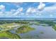 Aerial view of Robinson Preserve, highlighting its expansive waterways and natural beauty at 602 84Th Nw St, Bradenton, FL 34209