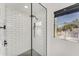 Clean and modern walk-in shower with subway tile at 602 84Th Nw St, Bradenton, FL 34209