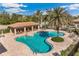 Resort-style pool with lounge chairs and covered seating area at 655 Resolute St, Nokomis, FL 34275