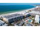 Aerial view of beachfront property with pool and beach access at 915 Seaside Dr # 407, Sarasota, FL 34242