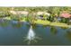 Aerial view of house and property; lakefront location at 7816 Crest Hammock Way, Sarasota, FL 34240