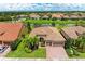 Aerial view of a single Gathering home with a two-car garage at 11192 Whimbrel Ln, Sarasota, FL 34238