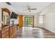 Main bedroom with wood floors and backyard access at 1478 Navigator Rd, Punta Gorda, FL 33983