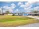 Single-story home with blue garage door and yard at 1565 Piedmont Rd, Venice, FL 34293