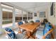 Sunroom with a wooden dining table and wicker chairs at 2107 Palma Sola Blvd # 84, Bradenton, FL 34209