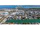 Waterfront home aerial view, showcasing the property's location and proximity to the city at 515 S Washington Dr, Sarasota, FL 34236