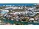 Aerial view of a waterfront home with a private pool and a desirable location at 515 S Washington Dr, Sarasota, FL 34236