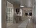 Elegant hallway with wine storage and modern console table at 515 S Washington Dr, Sarasota, FL 34236
