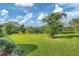 Expansive green backyard with mature trees and manicured landscaping at 4918 Fallcrest Cir, Sarasota, FL 34233