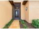 Inviting front entrance featuring a tiled path and manicured landscaping at 340 Cedar Falls Dr, Apollo Beach, FL 33572