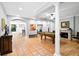 Game room with pool table, fireplace, and tile floors at 1954 Datura St, Sarasota, FL 34239
