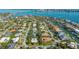 Beautiful neighborhood aerial view with canal access and well-maintained landscaping at 435 Partridge Cir, Sarasota, FL 34236