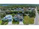 Wide aerial showcasing a luxury home on a canal with neighborhood context at 901 30Th E Ct, Bradenton, FL 34208