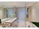 Modern bathroom with large glass shower and floating vanity at 1350 Main St # 600, Sarasota, FL 34236