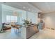 Modern open-plan kitchen with island and living area view at 1350 Main St # 600, Sarasota, FL 34236