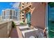 Private patio with comfortable seating and city views at 1350 Main St # 600, Sarasota, FL 34236