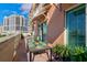 Outdoor patio with dining table and city views at 1350 Main St # 600, Sarasota, FL 34236