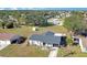 Aerial view showing a single-story house with a large yard and neighboring homes at 7555 Hanchey St, North Port, FL 34287