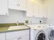 Laundry room with washer, dryer, and additional cabinets at 4440 Tatum St, Port Charlotte, FL 33948