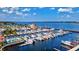 Aerial view of a full marina with many boats and yachts at 6870 Willowshire Way, Bradenton, FL 34212