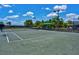 Well-maintained tennis court with surrounding landscape at 6870 Willowshire Way, Bradenton, FL 34212