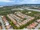 Aerial view of a residential neighborhood showcasing a single-Gathering home at 9143 Willow Brook Dr, Sarasota, FL 34238