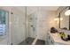 Clean bathroom with subway tile and a glass shower at 4844 Brywill Cir, Sarasota, FL 34234