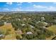 Aerial view of homes nestled in a lush, wooded landscape at 7146 Territory Ln, Sarasota, FL 34240