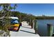 White dock with kayaks offering water access at 1862 Island Way, Osprey, FL 34229